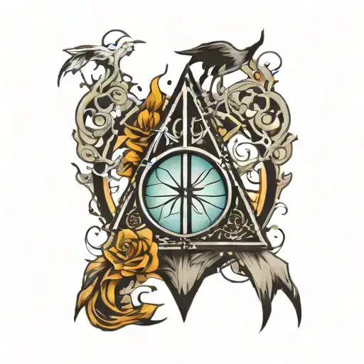 harry potter deathly hallows tattoo design idea