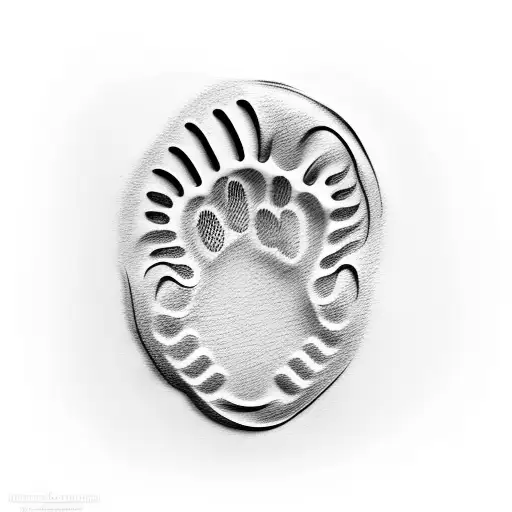 dog footprint tattoo design idea