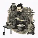 kitchen and chandeliers tattoo design idea