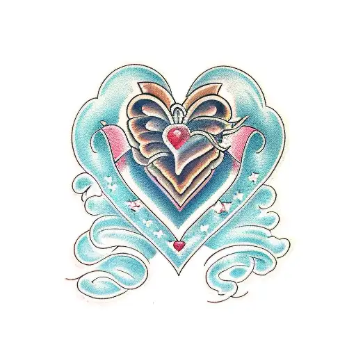 Heart tattoo design idea
