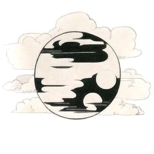 Moon eye cloud  tattoo design idea