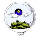 Moon eye cloud  tattoo design idea