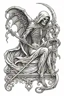 grim reaper succubus seductive tattoo design idea