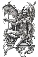 grim reaper succubus seductive tattoo design idea
