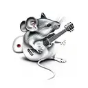 Mouse playing guitar tattoo design idea