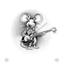 Mouse playing guitar tattoo design idea