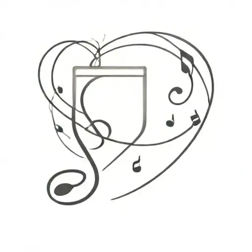 music note with number 13 incorporated tattoo design idea