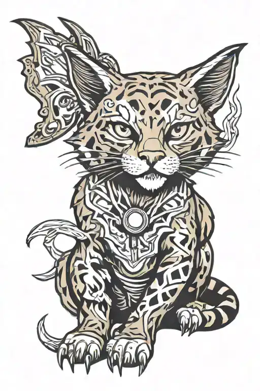 bobcat full body tattoo design idea