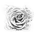Medusa and roses  tattoo design idea
