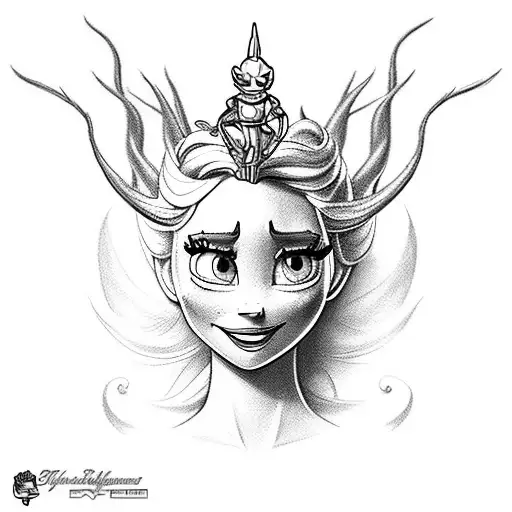 Elsa princess, SpongeBob, honey bunny spideman  tattoo design idea
