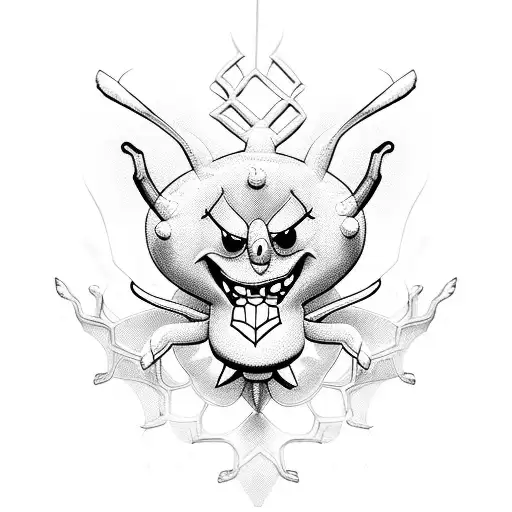 Elsa SpongeBob honey bunny spideman  tattoo design idea