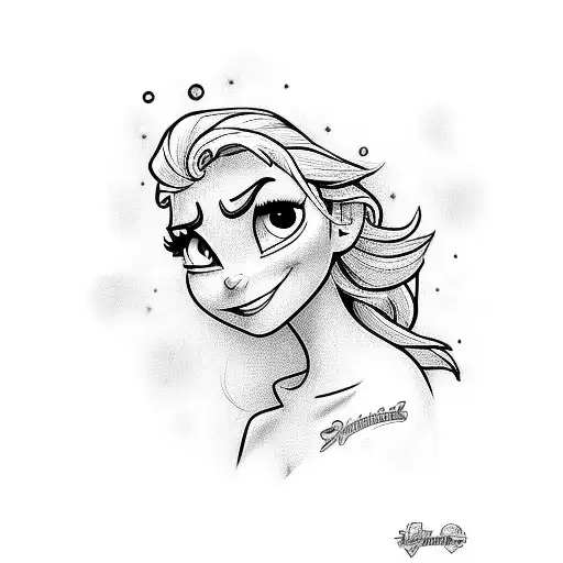 Elsa princess, SpongeBob, honey bunny,  spideman  tattoo design idea