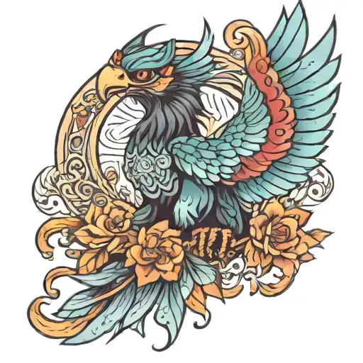 garuda old school tattoo design idea
