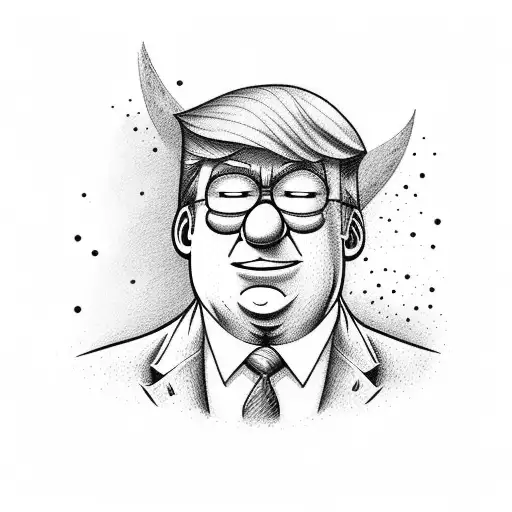 peter Griffin qui donne un coup de poing à Donald trump tattoo design idea