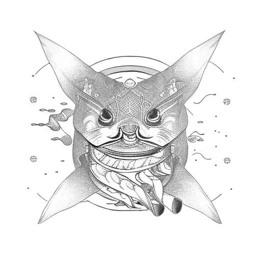 sushi with satellite tattoo design idea