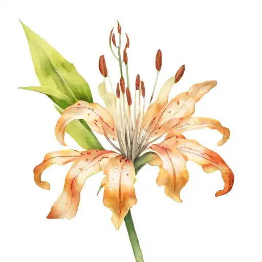 red spider lily flower tattoo design idea