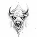 bison head tattoo design idea