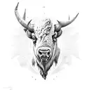 bison head tattoo design idea