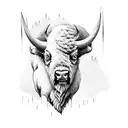bison head tattoo design idea