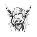 bison head tattoo design idea