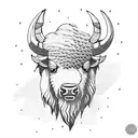 bison head tattoo design idea