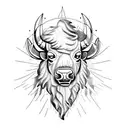 bison head tattoo design idea