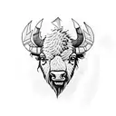 bison head tattoo design idea