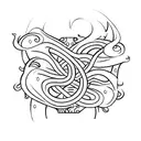 draw a thin line tattoo with the numbers 4, 7, 11 and 28 tattoo design idea
