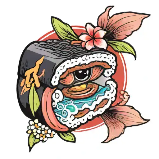 musubi and Hawaii tattoo design idea