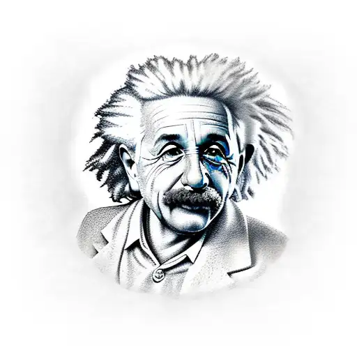 Einstein holding hammer tattoo design idea