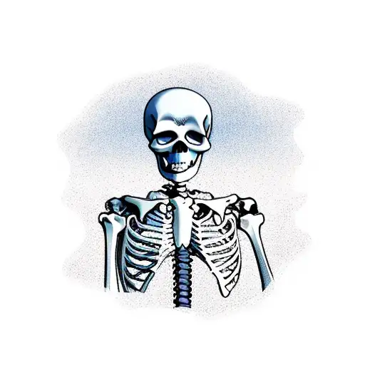 skeleton relaxing at the beach tattoo design idea
