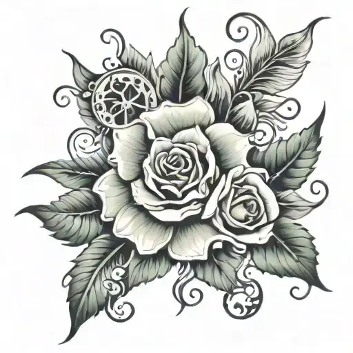 gratitude witten tattoo featuring elements tattoo design idea
