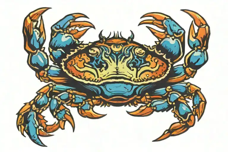blue crab tattoo design idea