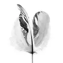 feather and fingerprint tattoo design idea
