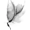 feather and fingerprint tattoo design idea