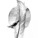 feather and fingerprint tattoo design idea