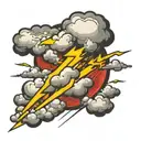 cloud with lightning bolt coming out of it  tattoo design idea