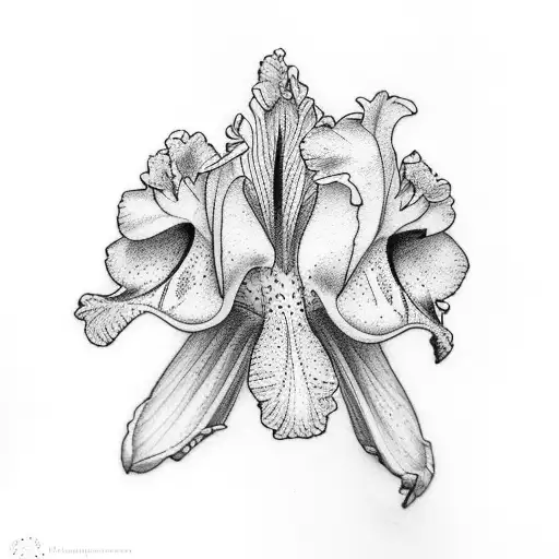 Heather and iris  tattoo design idea