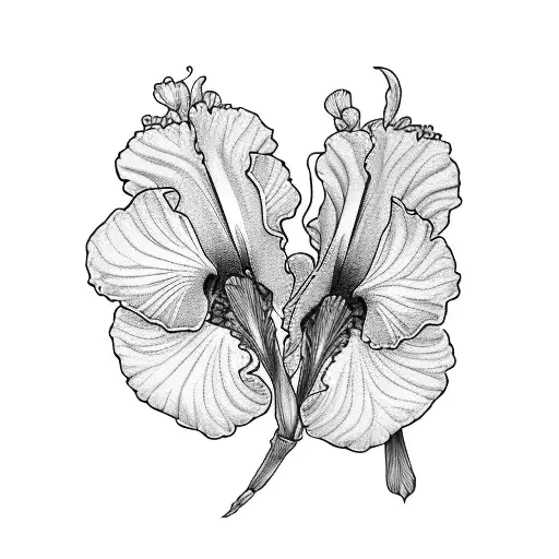 Heather and iris  tattoo design idea