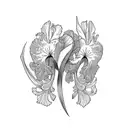 Heather and iris  tattoo design idea