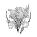 Heather and iris  tattoo design idea