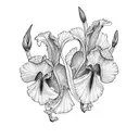 Heather and iris  tattoo design idea