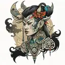The young Shaman tattoo design idea