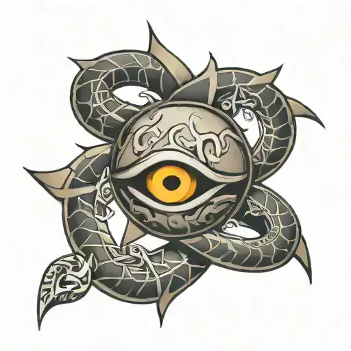 Snake eye Ninja Star, baking paper tattoo design idea