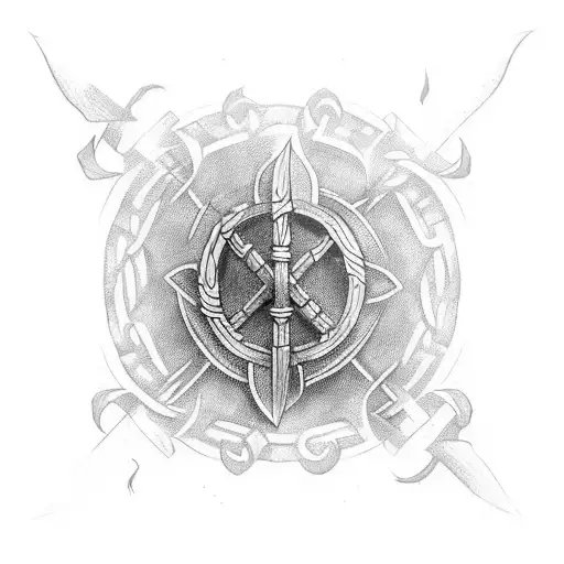 Viking symbols with a sword tattoo design idea