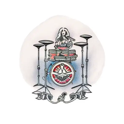 drum kit tattoo design idea