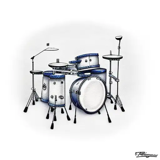 drum kit tattoo design idea