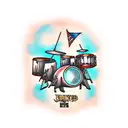 drum kit tattoo design idea