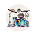 trippy drum set tattoo design idea