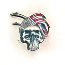 2 drumsticks going through a skull tattoo design idea